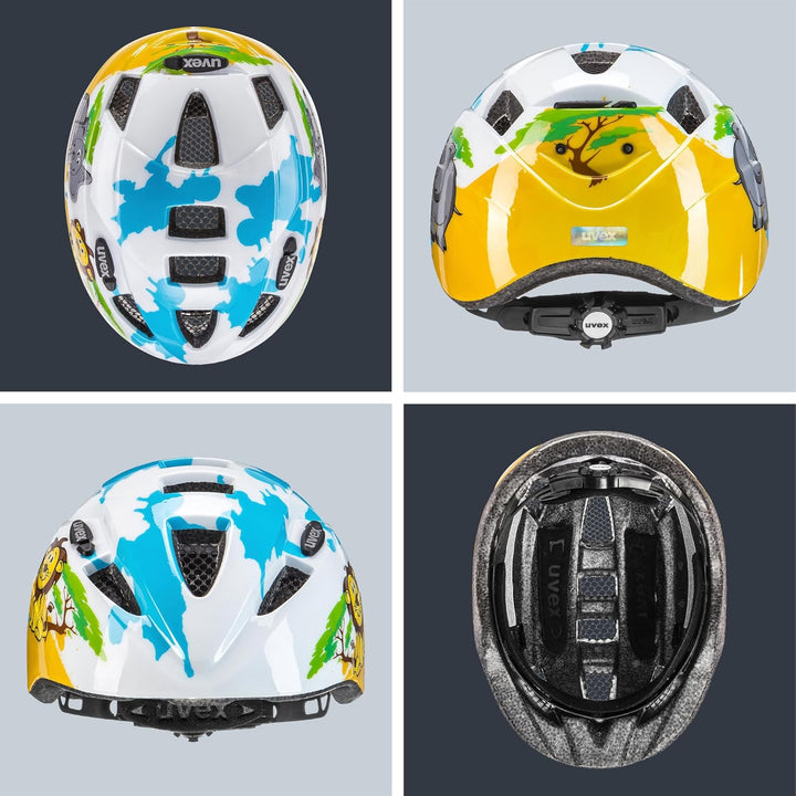uvex Kid 2 - Leichter Fahrradhelm für Kinder - individuelle Grössenanpassung - erweiterbar mit LED-L
