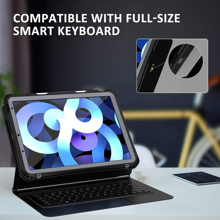 Lanhiem für iPad Air 10.9 2020 Hülle (4.Generation), 360 Grad wasserdichte Case Robuste Ganzkörper R