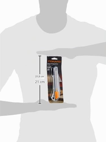 Fiskars Profi-Cuttermesser aus Metall, 18 mm, Orange/Metall, 1004617 (Packung mit 2) 18 mm (Packung