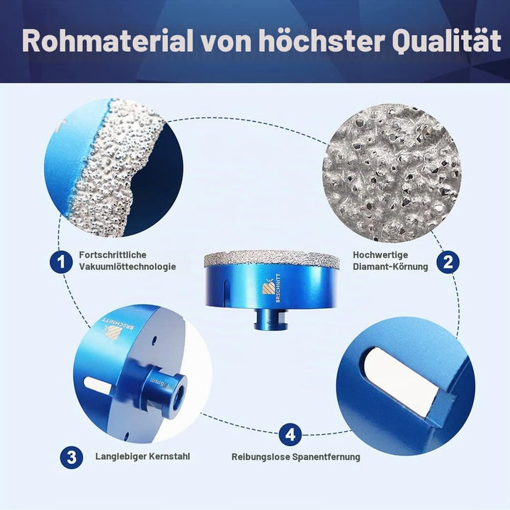 Diamant Fliesenbohrer 115mm - M14 Diamantbohrer Lochsäge für Fliesen Porzellan Keramik Marmor Granit