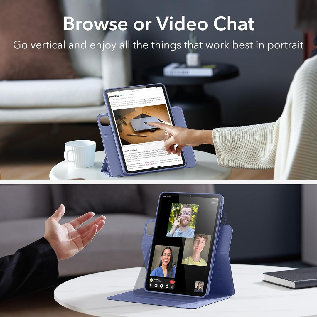 ESR Hybrid Hülle für iPad Pro 12.9 Hülle (2022/2021), iPad Pro 12.9 Case mit Pencil Halter, Abnehmba