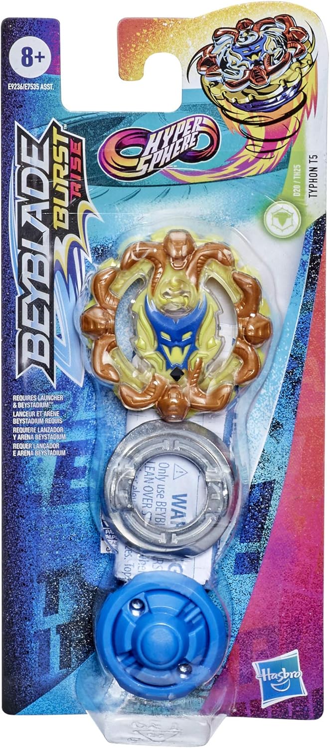 Beyblade Burst Rise Hypersphere Typhon T5 Einzelpackung – Verteidigungstyp Rechtsdrehendes Kampf-Top