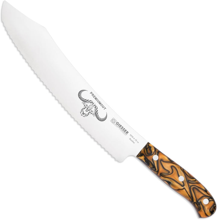 GIESSER seit 1776 - Made in Germany - Brotmesser 25 cm Spicy Orange, PremiumCut Wave No 1, Wellensch