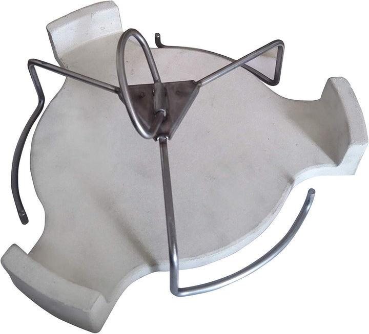 JX Hitzeschild Deflektor – Deflektorstein mit Lifter für Kamado Keramikgrills (Ø 46 cm) – Perfekte A