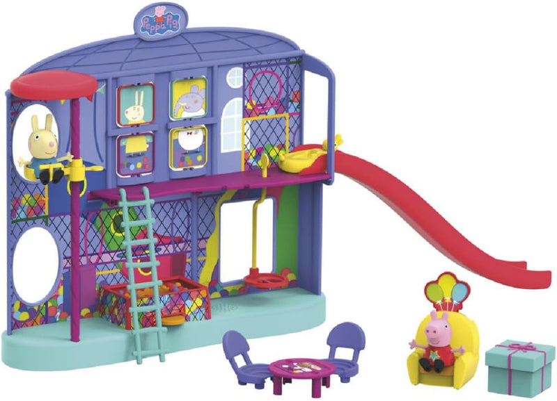 Peppa Pig Entertainment Center Spielset mit 2 Figuren Peppa und Rebecca Rabbit 7cm Hoch mit 8 Zubehö