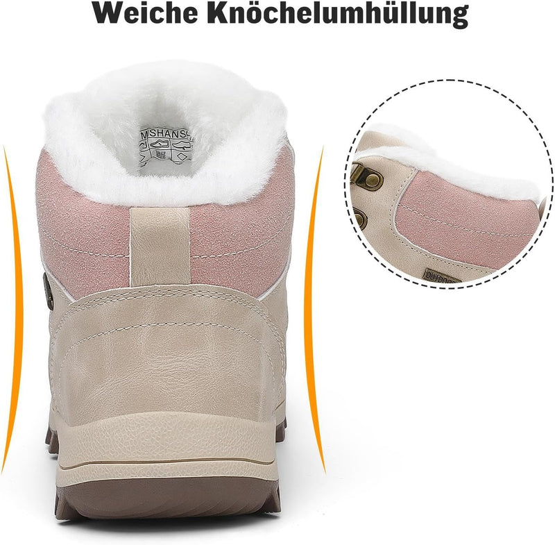 Mishansha Warme Gefüttert Winterschuhe Herren Damen Wasserabweisend Winterstiefel Wanderschuhe Gr.36