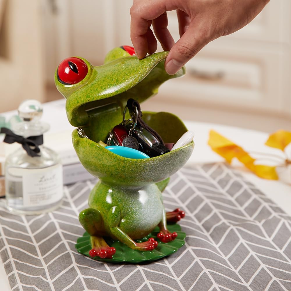 NENBOLEC Schmucktablett Nussschale Dessert Platte Frosch Skulptur Dekor Wohnzimmer Kunst Arts Polyre