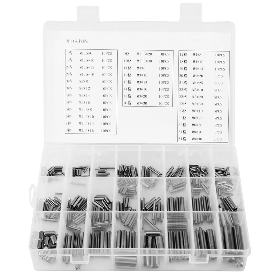280pcs Spannstifte Federstift Hohlsplinte M1,5 M2 M2,5 M3 M4 M5 M6 M8 Edelstahl Feder Spannhülsen Se