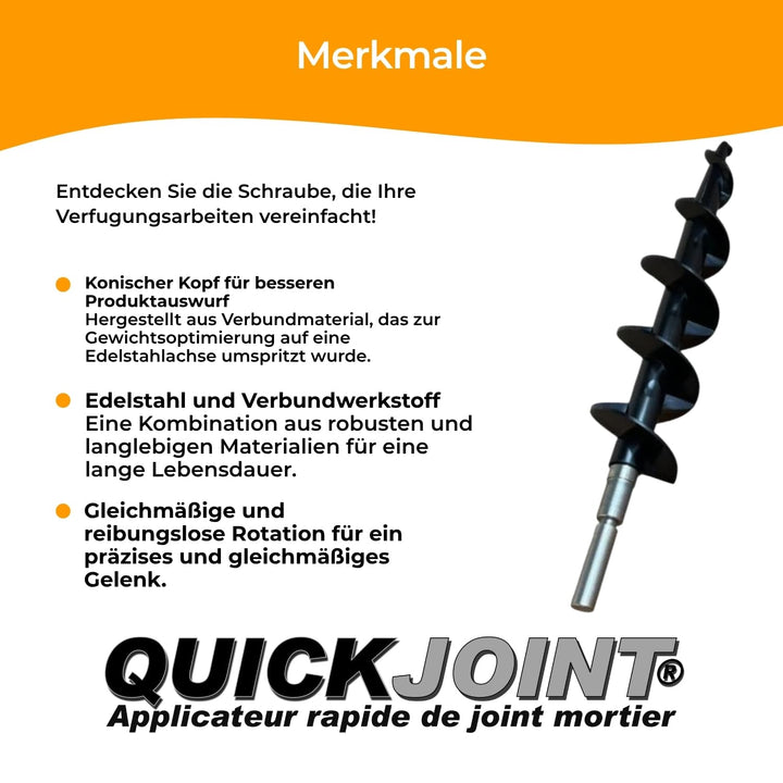 QUICKJOINT Schnecke – Edelstahl und Kunststoff, Sechskantkopf, UNC 5 mm Gewinde, Zubehör für Schnell