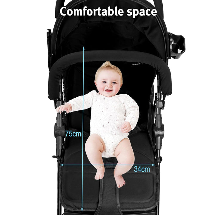 Vinteky Klappbar Buggy Kinderwagen Sportwagen Kindersportwagen Kombi-Funktion Reisebuggy mit Korb, 4