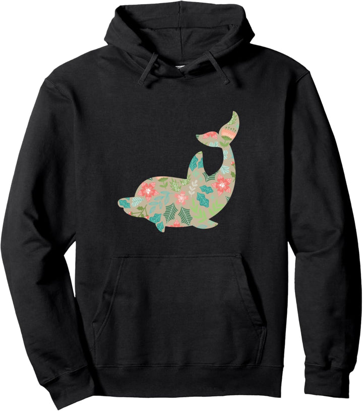 Geblümter farbiger Delfin Lustiges Geschenk Fun Pullover Hoodie