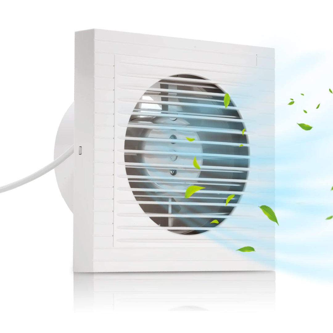 Randaco 2x Badlüfter Ø 150mm Wandventilator Mit Ruckstauklappe Badventilator, Leise Weiss Ventilator