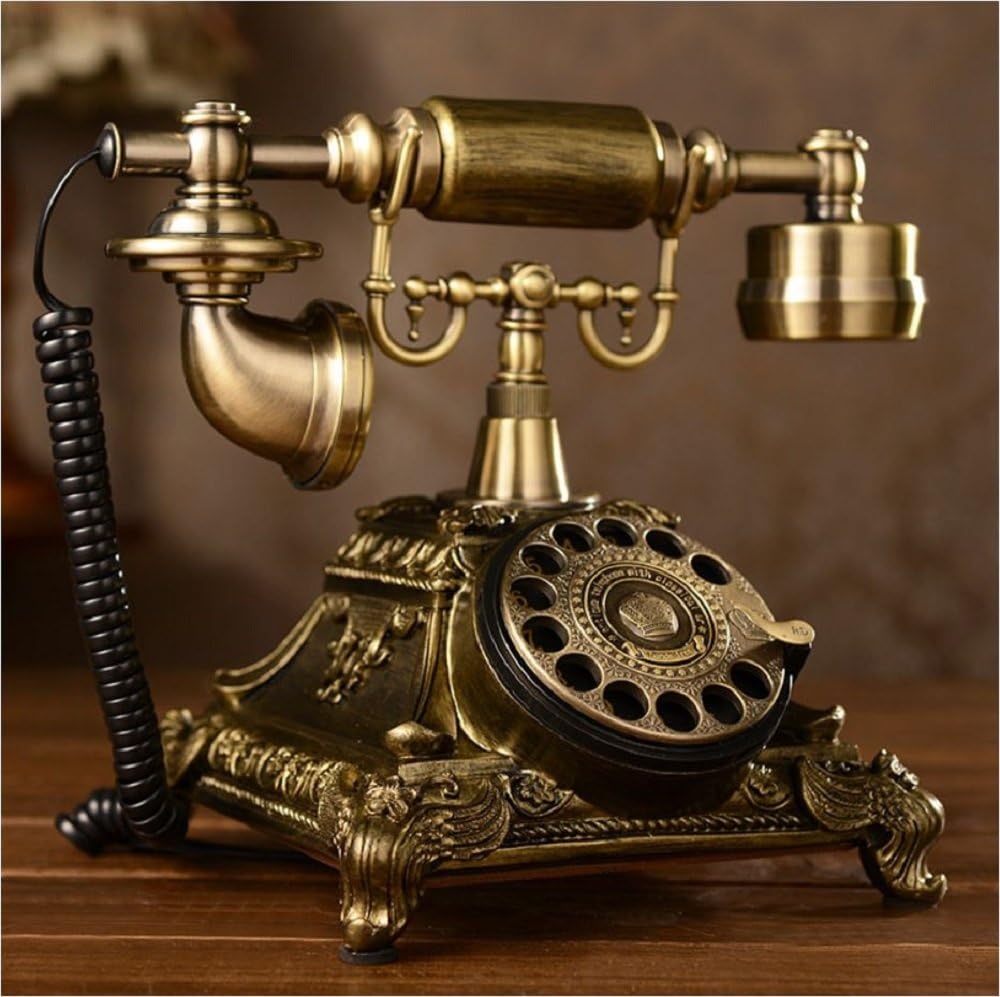 Harz Nachahmung Kupfer Vintage Style Rotary Retro altmodisches Rotary Dial Haus und Büro Telefon Tel