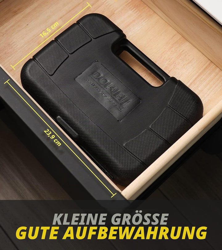 DOWELL Kleines Werkzeugset 9-teilig Hausbesitzer Allgemein Haushalt Kleines Handwerkzeug-Set mit Kun