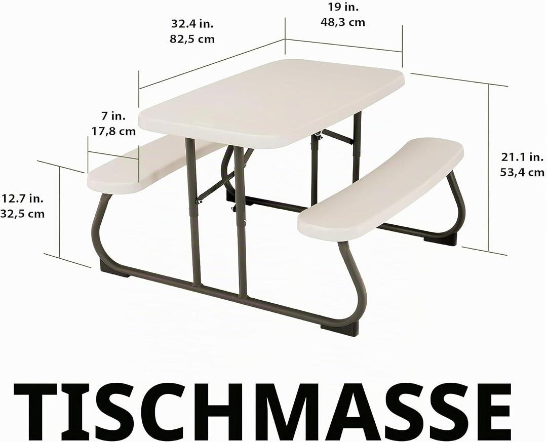 LIFETIME Picknicktisch, leichtgewichtig, zusammenklappbar Beige, Beige