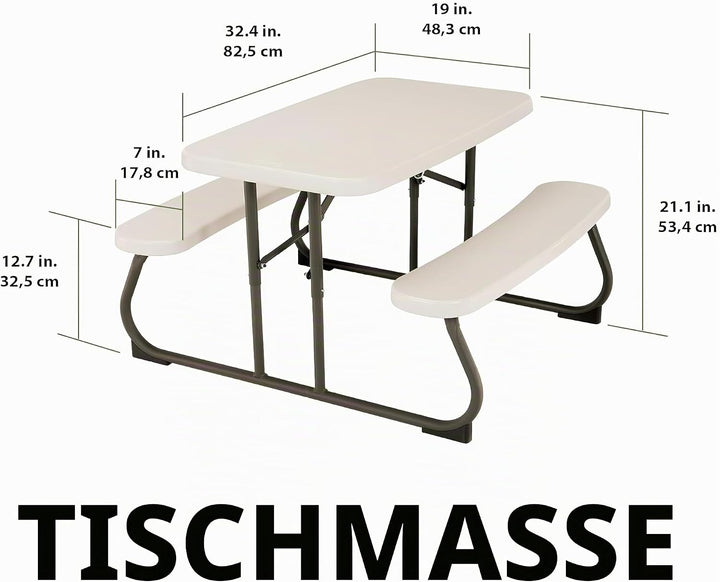 LIFETIME Picknicktisch, leichtgewichtig, zusammenklappbar Beige, Beige