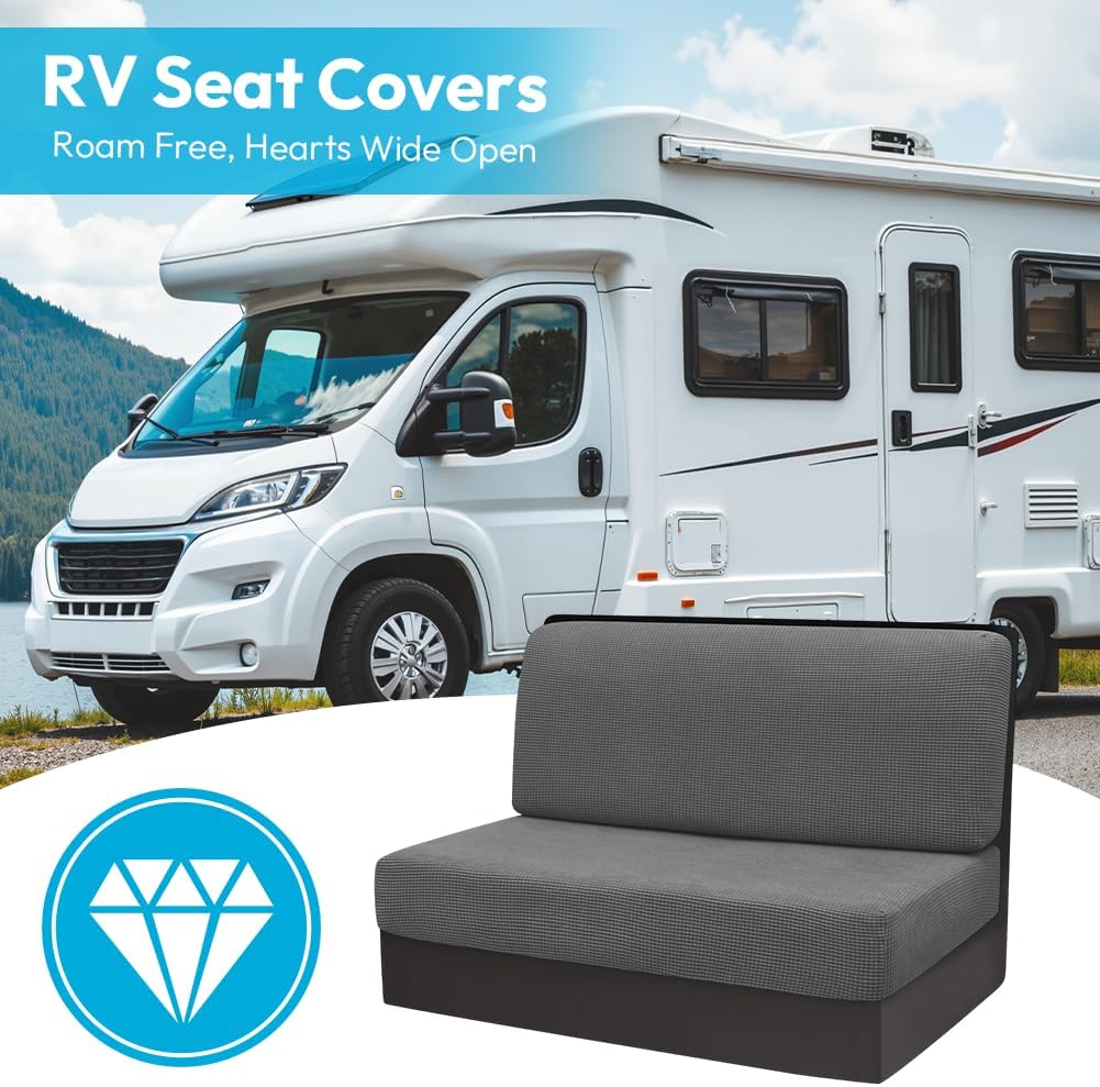2 Stück Camper Kissenbezüge, 1 Set Spannbezüge Couch, RV-Sitzbezüge, Wohnwagen Polster, Sofa-Sitzkis