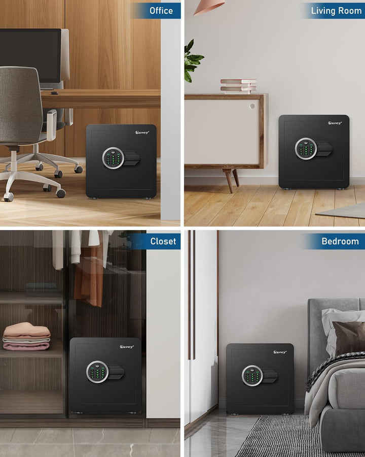 kavey 32L Safe Tresor, Möbeltresore mit digitalem Tastenfeld und dualem Alarmsystem, Geldkoffer mit