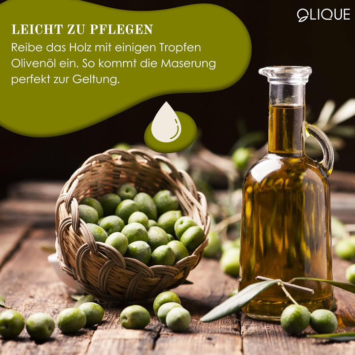 OLIQUE Holzherzen, Olivenholz - Verbundene Holz Herzen als individuelles Geschenk zur Hochzeit, Hoch