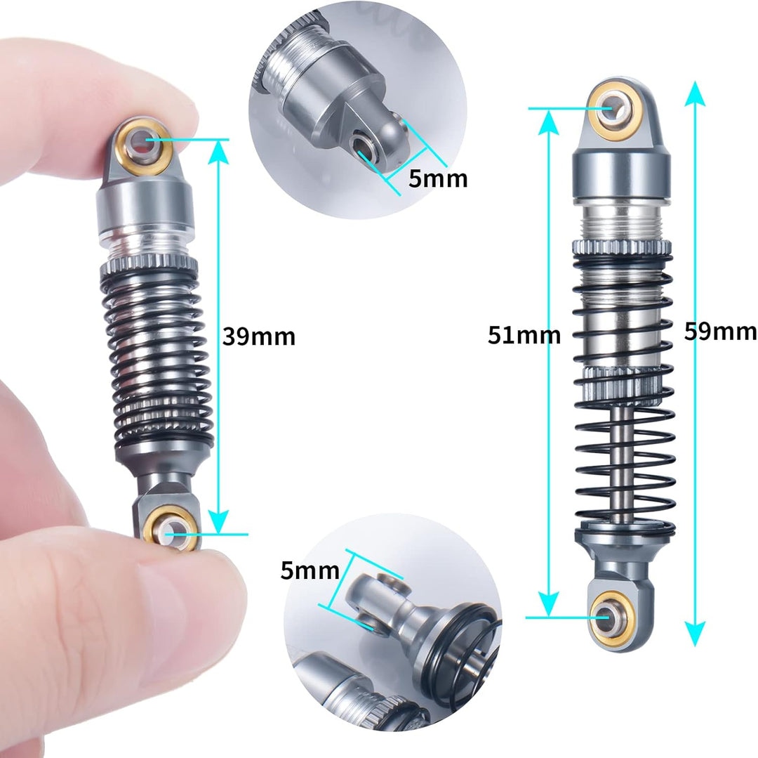 Runup 51mm Stossdämpfer Aluminiumlegierung für 1/18 RC Crawler TRX4M Bronco Defender Upgrade-Teile (