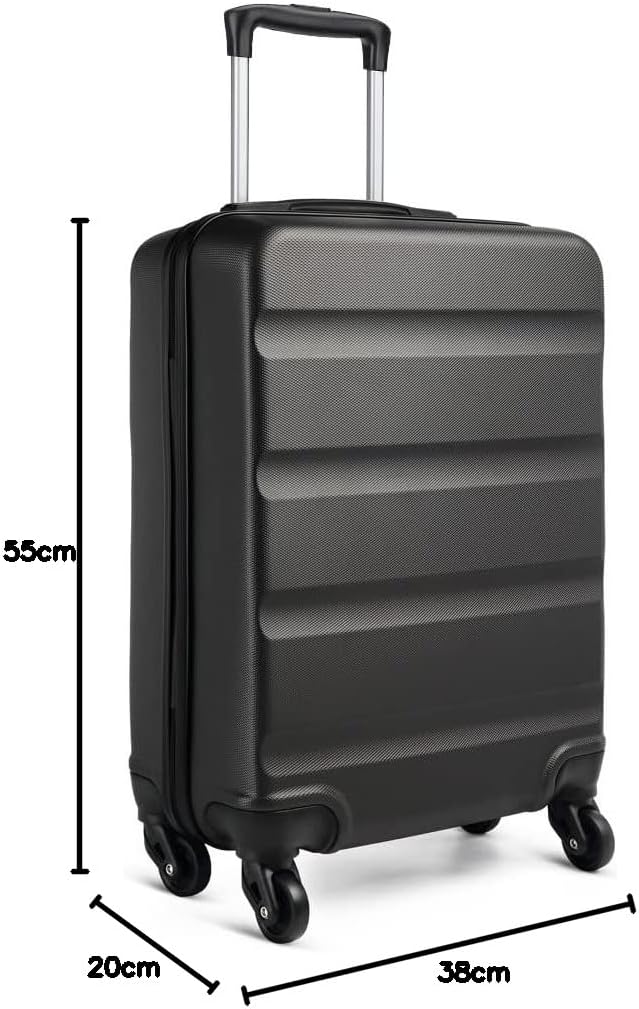 KONO Handgepäck Koffer Klein Reisekoffer mit Rollen und TSA Schloss, Koffer Trolley Handgepäck Flugz