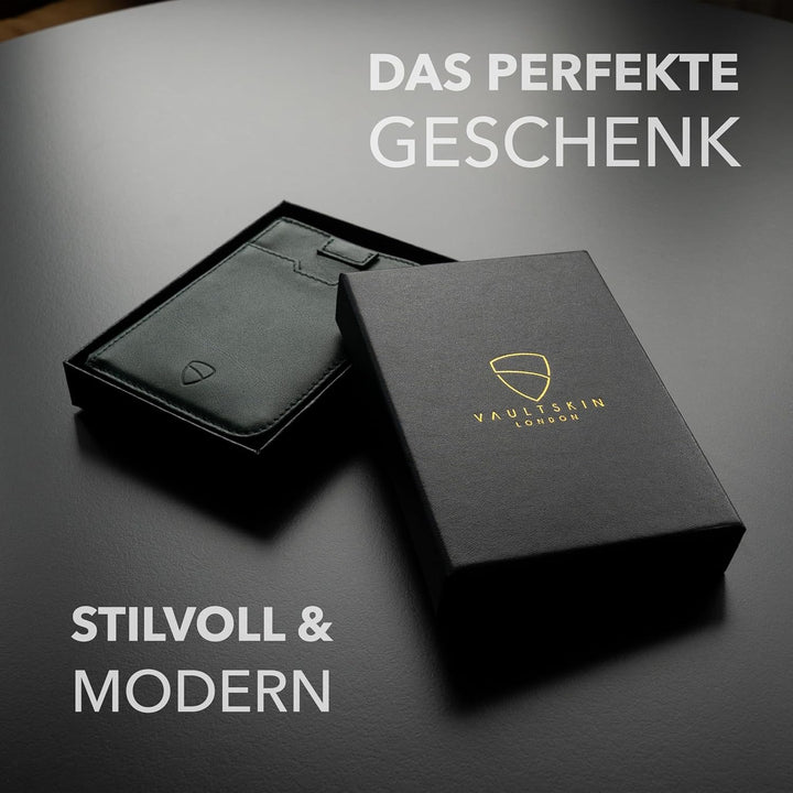 Vaultskin Notting Hill schlanke Brieftasche mit Reissverschluss und RFID Schutz. Geldbörse für Kredi