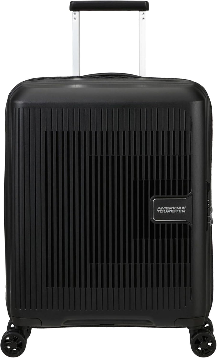 American Tourister Aerostep - Spinner S, Erweiterbarer Handgepäck, 55 cm, 36/40 L, Schwarz (Black) S