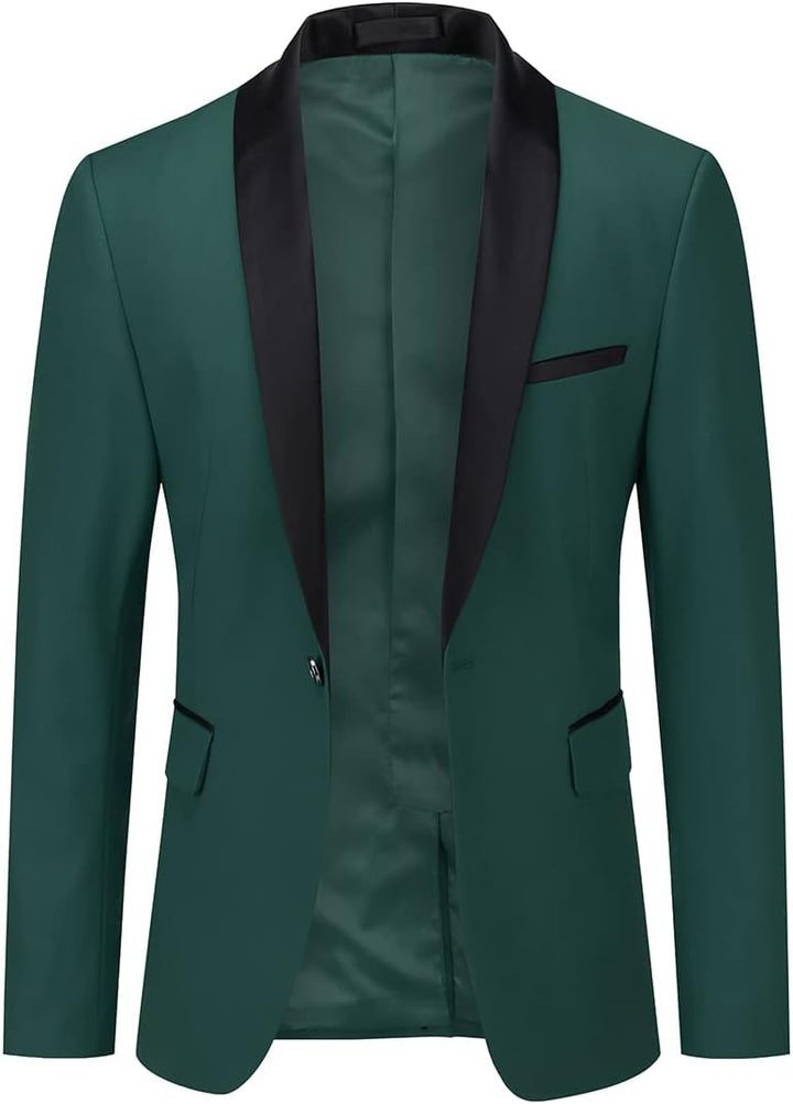 YOUTHUP Sakko Herren Slim Fit Schalkragen Anzugjacke 1 Knopf Tuxedo Jacke für Hochzeit Freizeit XXL
