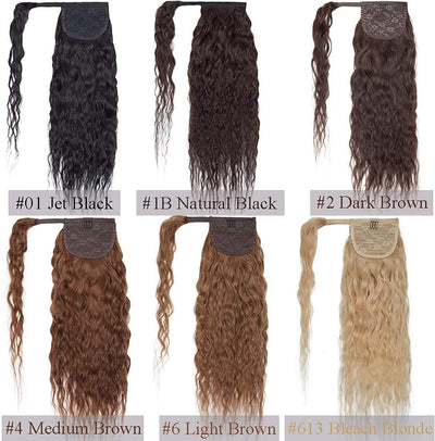 SEGO Clip in Ponytail Extensions Echthaar Zopf Pferdeschwanz Haarteil Lockig Wavy Curly Haare Haarve