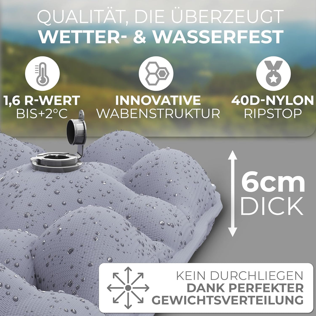 Isomatte Outdoor [Kleines Packmass & Ultraleicht] Luftmatratze perfekt für Camping, Wandern, Backpac
