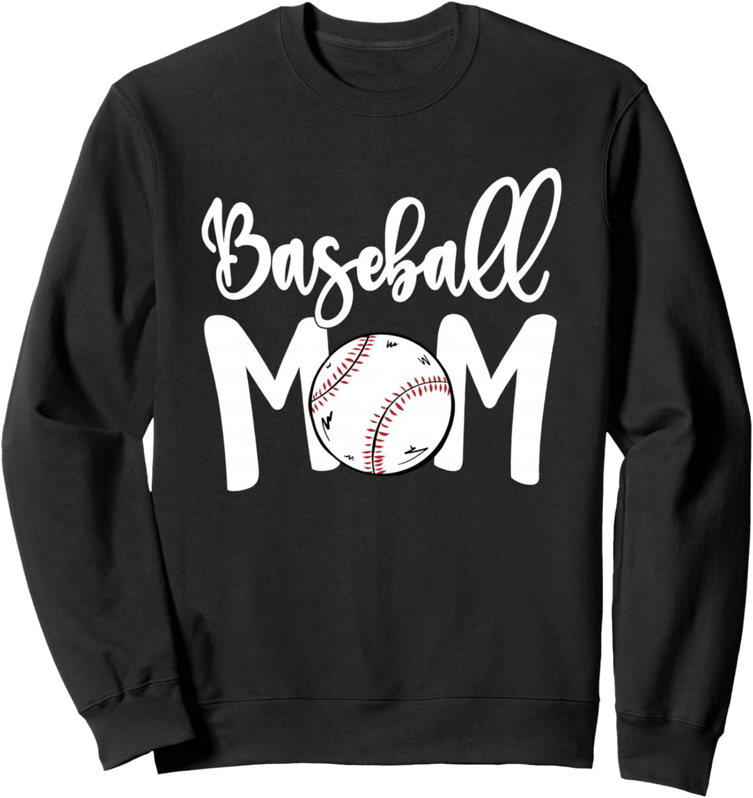 Funny Baseball Mom White Print Softball Mom Mother's Day Sweatshirt