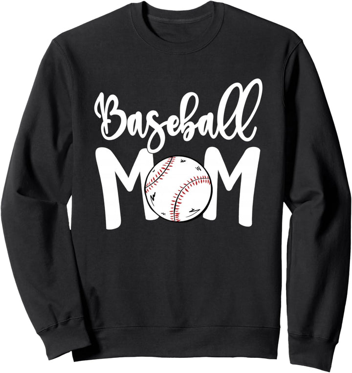 Funny Baseball Mom White Print Softball Mom Mother's Day Sweatshirt