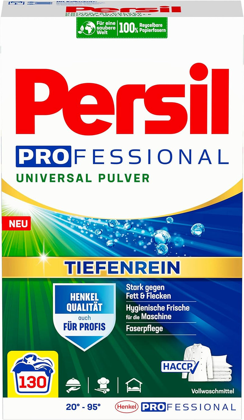 Persil Universal Pulver Tiefenrein Waschmittel (130 Waschladungen), Vollwaschmittel für reine Wäsche
