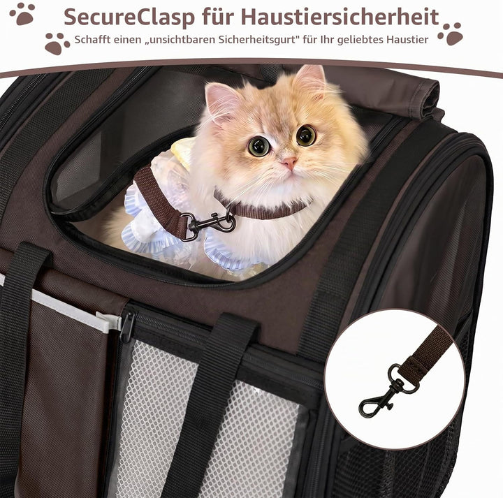 Hundekorb Fahrrad Vorne, Tragbarer Atmungsaktiver Hundefahrradkorb mit Sicherheitsleine Weichem Kiss