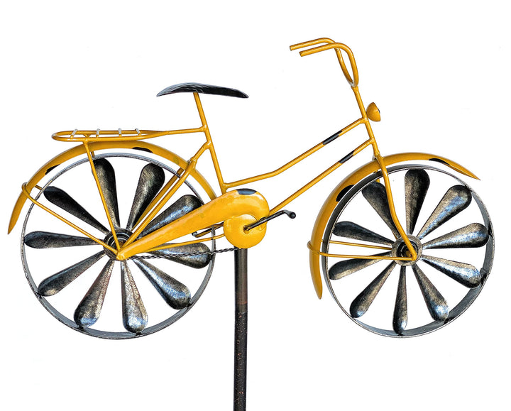 DanDiBo Gartenstecker Metall Fahrrad XL 160 cm Gelb 96101 Shabby Windspiel Windrad Wetterfest Garten