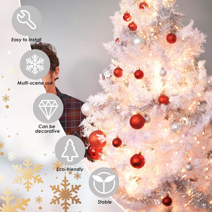 CCLIFE Künstlicher Weihnachtsbaum Nordmanntanne,180cm,600 Astspitzen,Tannenbaum Klein, Spritzguss, W