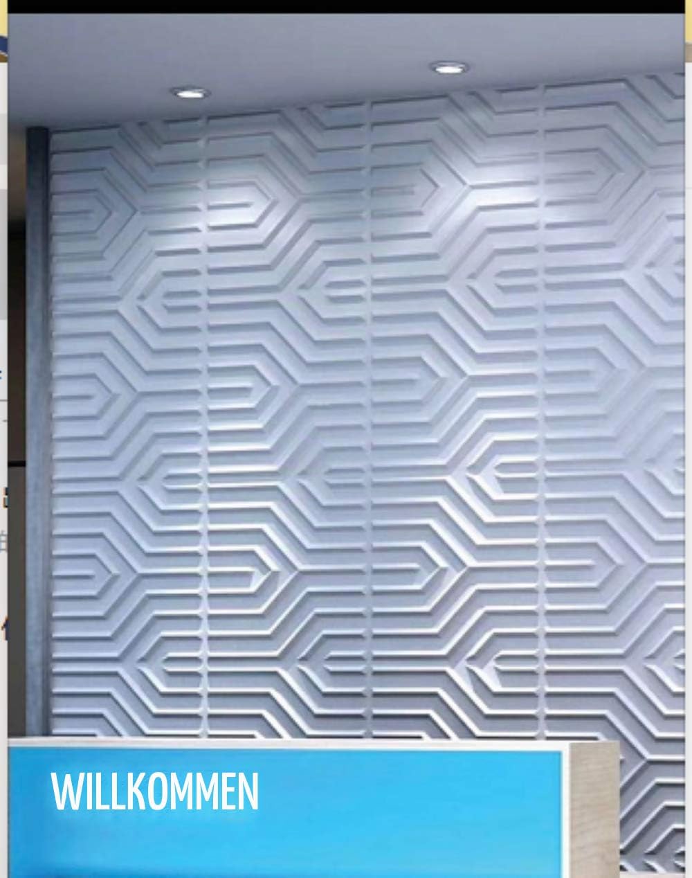 Art3d Wandpaneele PVC 3D geometrisches Mate-Design mattweiss 50 x 50 cm 12 Stück 50x50cm Mattweiss,
