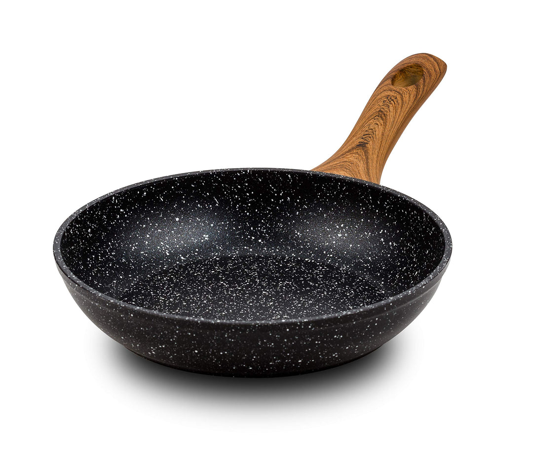NAVA Bratpfanne | Ø 20 cm | Aus Aluminium mit Antihaftbeschichtung | Aus Stein zum Kochen ausgewogen