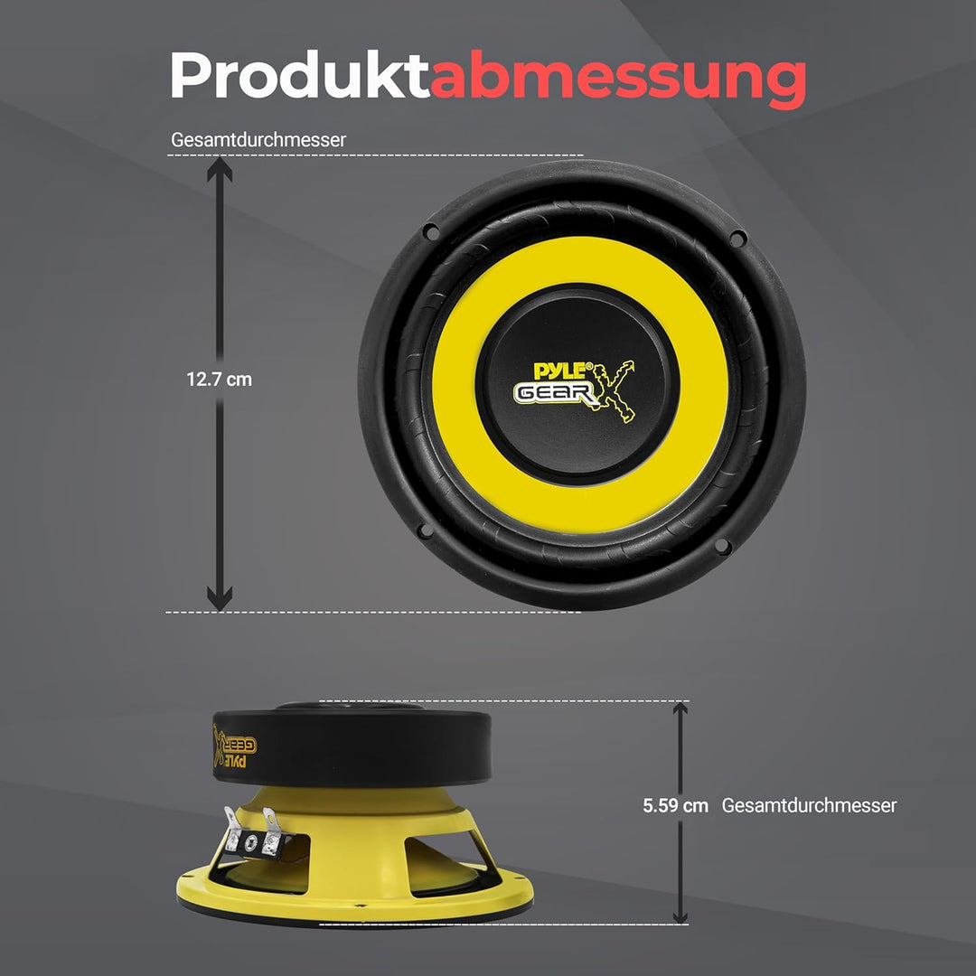 Pyle Auto Subwoofer 5" – 200W 4 Ohm Lautsprecher mit 30oz Magnet Hochtemperatur-Schwingspule, 2,32"
