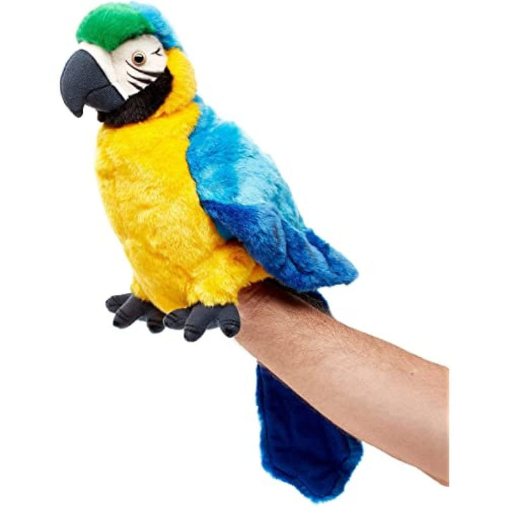 Uni-Toys - Handpuppe Papagei mit drehbarem Kopf - 26 cm (Höhe) - Plüsch-Puppe, Vogel - Plüschtier, K