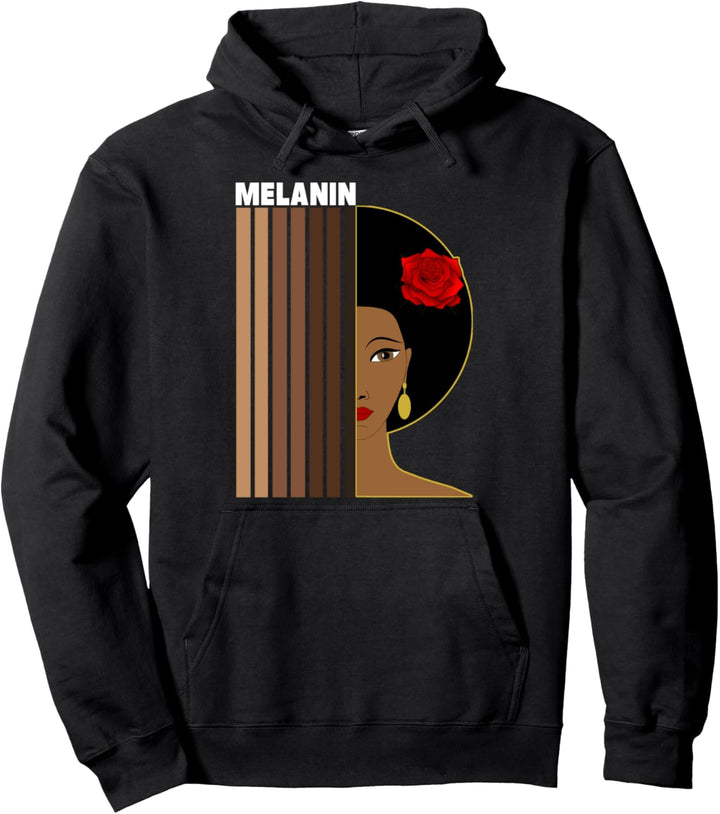 Oheneba: Melanin Shades Black Pride Afrocentric Afro Queen Pullover Hoodie