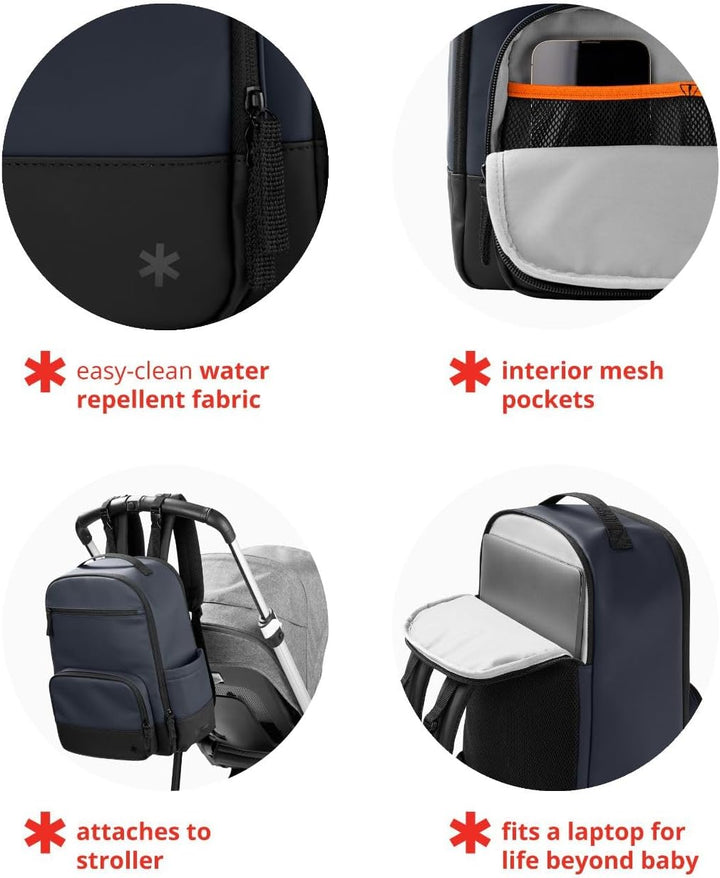Skip Hop Wickeltaschen-Rucksack: Flex, multifunktionale Baby-Reisetasche mit Wickelunterlage &amp; Kinde