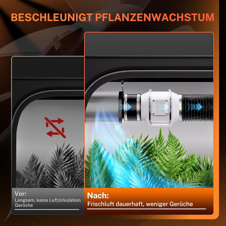 YJHome 125mm Inline Rohrventilator mit Drehzahlregler, 330m³/h Rohrlüfter Rauchabsaugung Regelbar mi