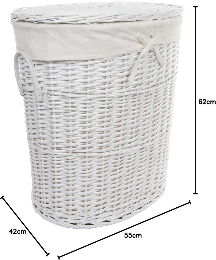 DVier Wäschekorb Laundry Weide weiss 55x42 H.62 08WOval-c