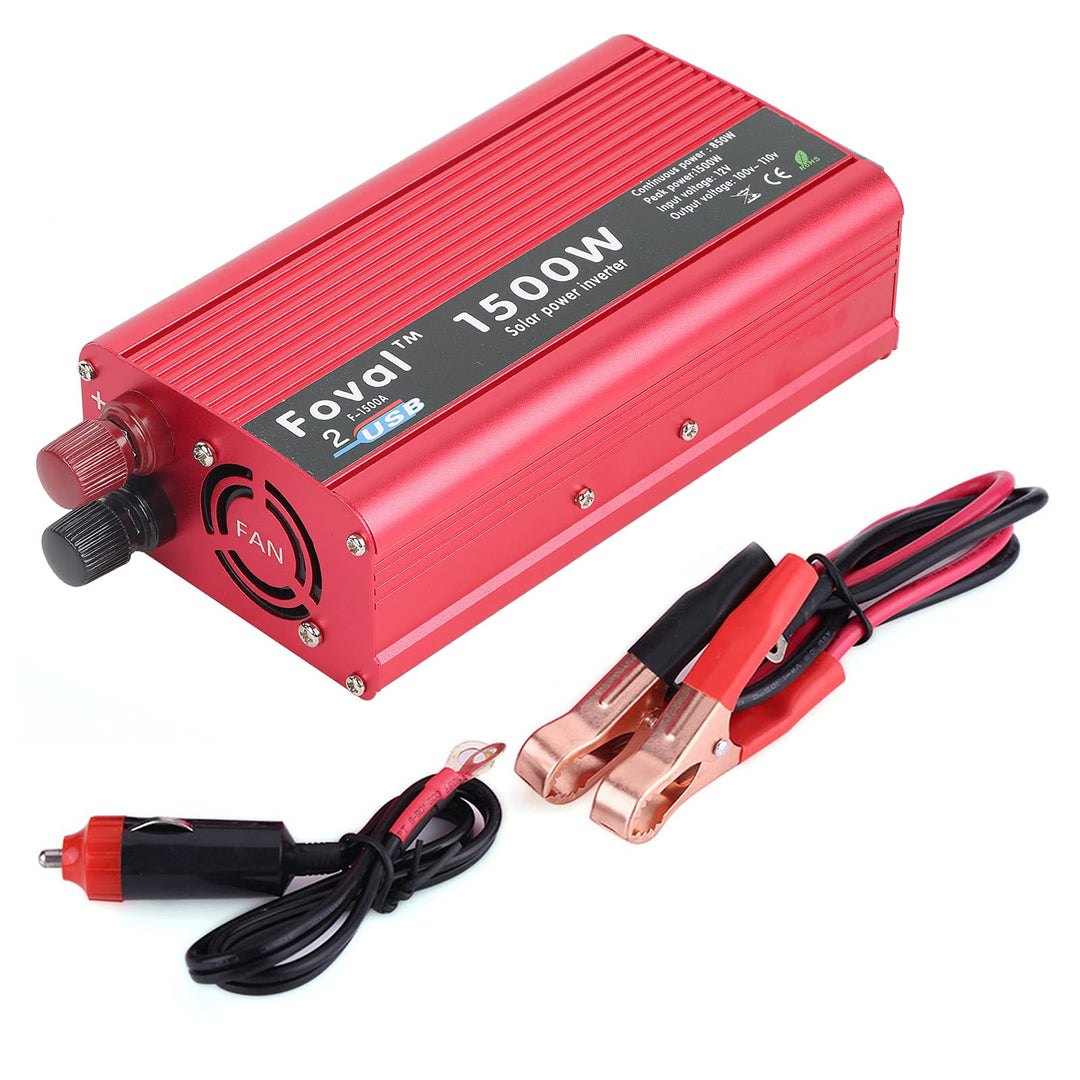 Auto Wechselrichter, 1500W DC 12V zu AC 110V Auto-Wechselrichter Konverter USB-Ladegerät Adapter mit