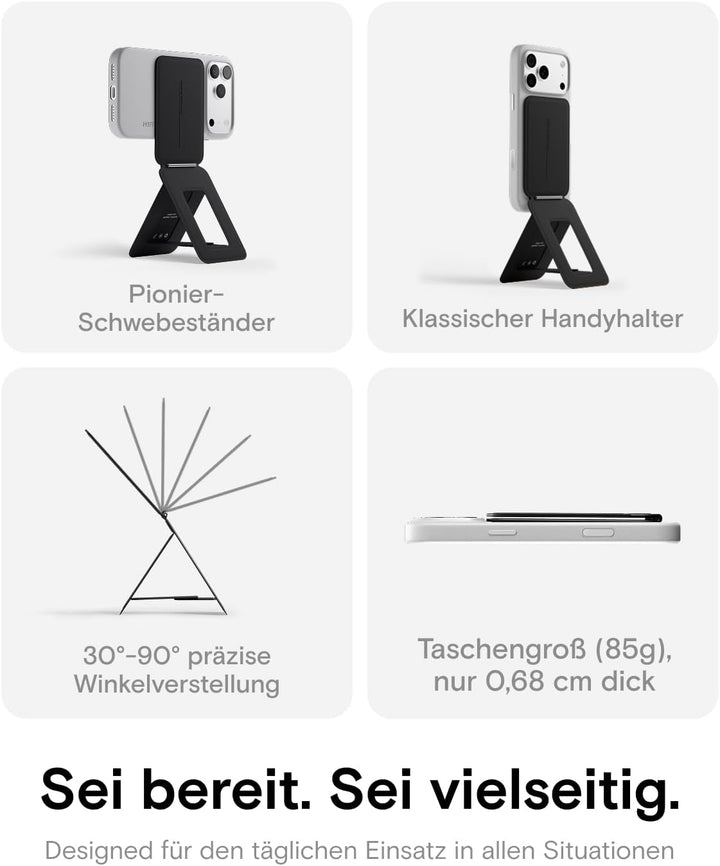 MOFT Stativ für iPhone 17/16/15/14/13/12 Serie, Snap Unsichtbarer Handy Stativ Ständer mit 3 Modi fü