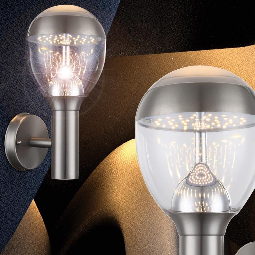 Globo 11 Watt LED Aussen Wand Leuchte Edelstahl dunkelgrau Garten 34250 CALLISTO