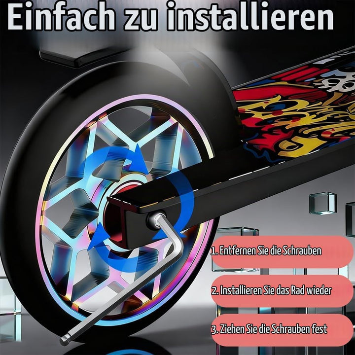 Stunt Scooter Rollen, 2 Stück Ersatzräder für Scooter, 110mm Stunt ScooterReifen mit ABEC, Aluminium