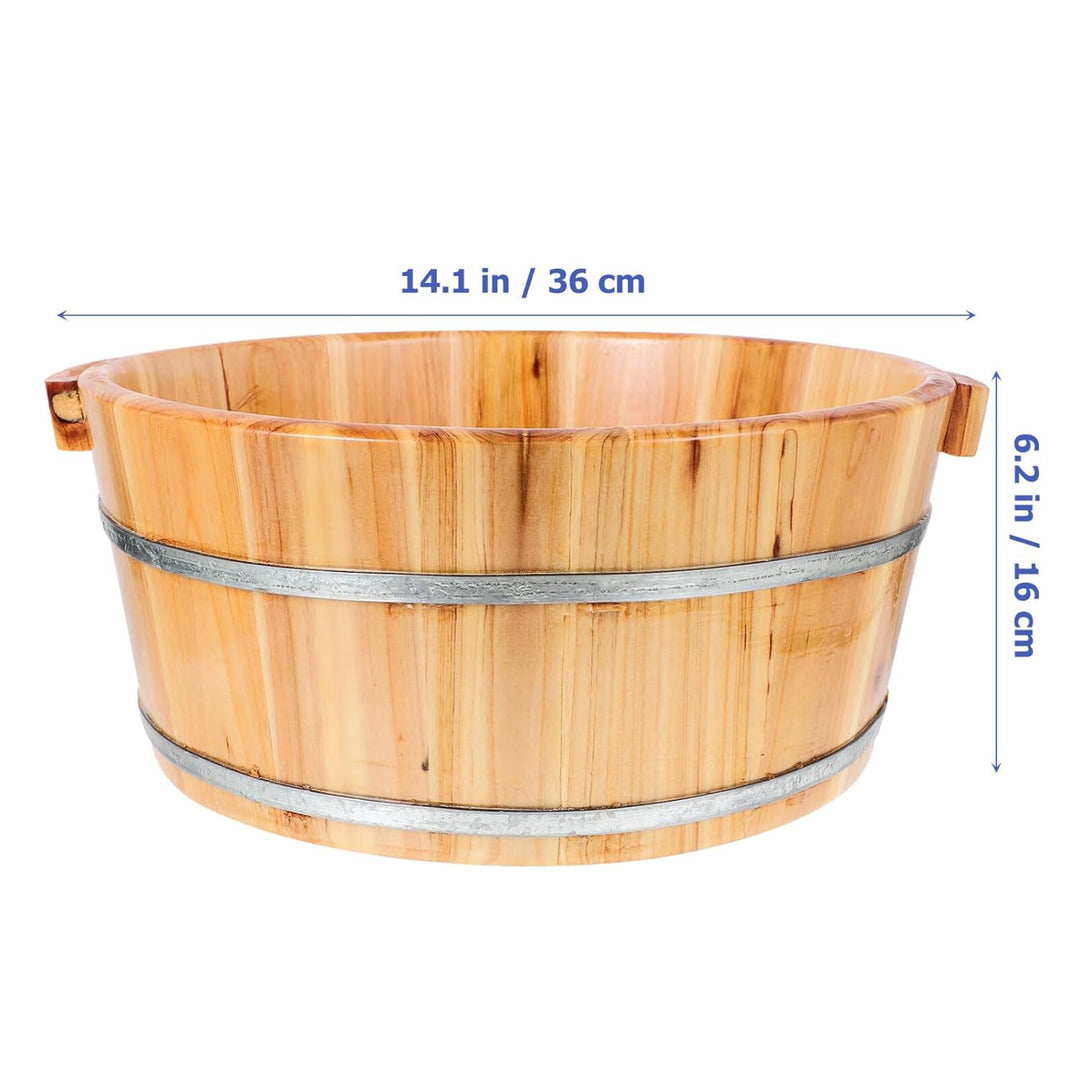 YARNOW Fussbadewanne Aus Holz Fussbadewanne Runder Fussbadeeimer 1pc, 1pc