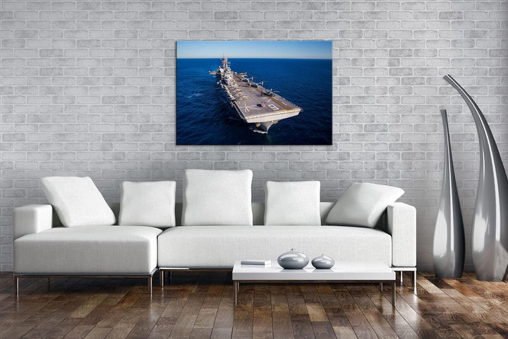 deyoli Flugzeugträger Format: 100x70 als Leinwand, Motiv fertig gerahmt auf Echtholzrahmen, Hochwert